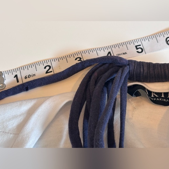 AKIRA Label  High Low Tail Top Navy and White with attached Necklace. Medium - Picture 15 of 16